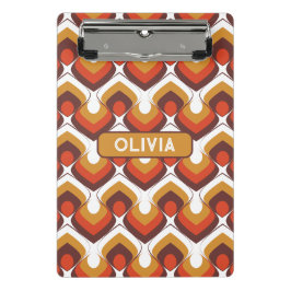 Minicarpeta De Pinza 70s Bold Retro Modern Motif in Orange & Brown