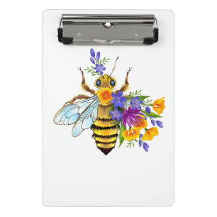 Minicarpeta De Pinza Abeja de flor con plantas silvestres