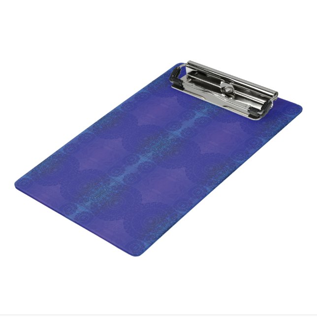 Minicarpeta De Pinza Aceptación | Medallones Blue Indigo Violet Boho (Angulado 3)