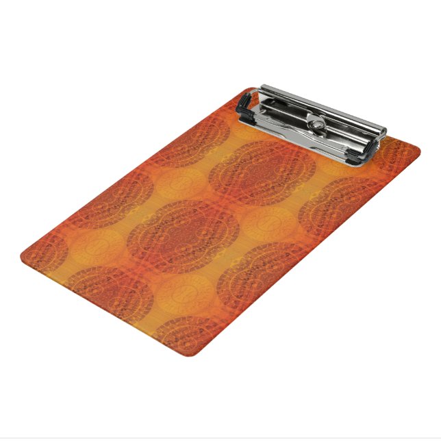 Minicarpeta De Pinza Aceptación | Medallones del Boho amarillo Naranja  (Angulado 3)