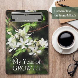 Minicarpeta De Pinza Acuarela simple de flores blancas