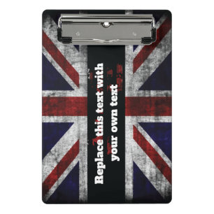 Minicarpeta De Pinza Add text on English flag Throw Pillow