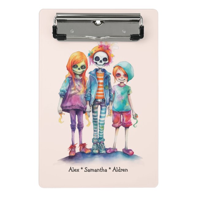 Minicarpeta De Pinza Adorable Pastel Zombie Trio - Cute Halloween (Anverso)