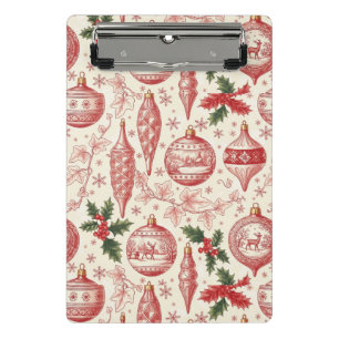 Minicarpeta De Pinza Adornos de Navidad de Toile Rojo Chinoiserie