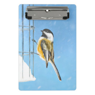 Minicarpeta De Pinza Ajedrez en pintura de alimentador - Arte de pájaro