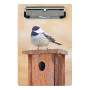 Minicarpeta De Pinza Ajedrez sobre pintura de aves original