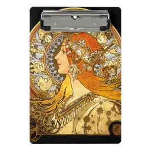 Minicarpeta De Pinza Alfonse Mucha Zodiac Art Nouveau Mujer