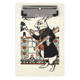 Minicarpeta De Pinza Alice Conejo Blanco Clásico País de las Maravillas