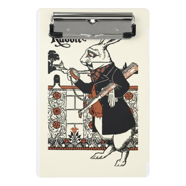 Minicarpeta De Pinza Alice White Rabbit Classic (Anverso)