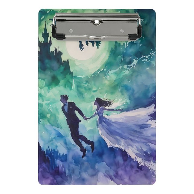 Minicarpeta De Pinza Amantes voladores - Pintura de acuarela (Anverso)