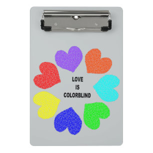 Minicarpeta De Pinza Amor interracial Corazones arco iris Mini portapap
