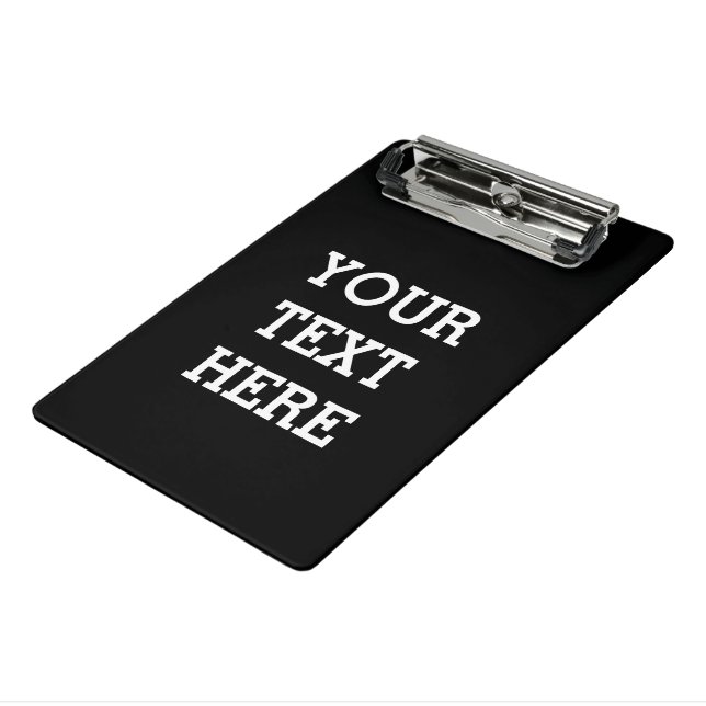 Minicarpeta De Pinza Añadir su propio texto Personalizado aquí negro y  (Angulado 3)