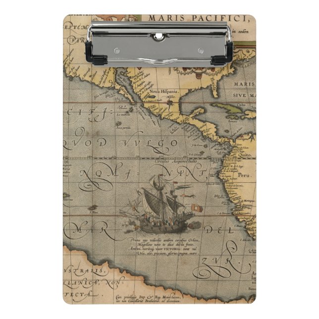 Minicarpeta De Pinza Antiguo mapa inspirado (14) Etiqueta de equipaje (Anverso)