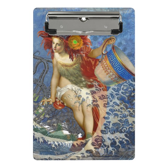 Minicarpeta De Pinza Aquarius Mermaid Arte Gótico Azul (Anverso)
