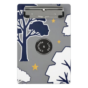 Minicarpeta De Pinza Árbol y Estrella Personalizados de Bosque Moderno