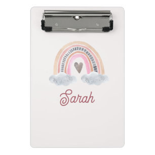 Minicarpeta De Pinza Arcoiris rosado con nubes para BabyShower para Chi