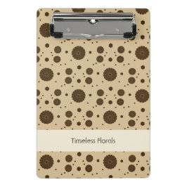 Minicarpeta De Pinza Arena Micro Floral Marrón Oscuro