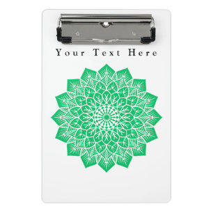 Minicarpeta De Pinza Arte de color verde imagen personalizada y escritu