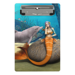 Minicarpeta De Pinza Arte de Fantasía Subacuática de Sirena Delfín Soña