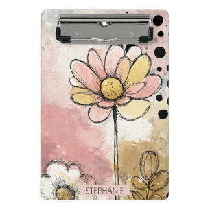 Minicarpeta De Pinza Arte de lunares de acuarela floral vintage (2)