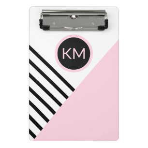 Minicarpeta De Pinza Arte pop retro moderno con monograma