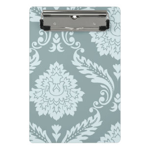 Minicarpeta De Pinza Arte Rococó Damask I Azul Huevo de Pato+Verde Teal