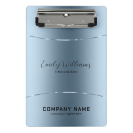 Minicarpeta De Pinza Aspecto moderno de acero inoxidable azul metálico