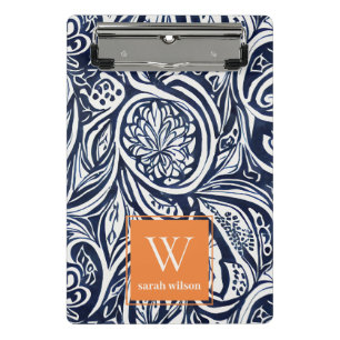 Minicarpeta De Pinza Audaz oxidación de la marina Resumen Monograma Bot