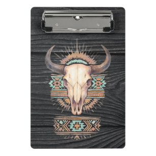 Minicarpeta De Pinza Aztec Boho Skull