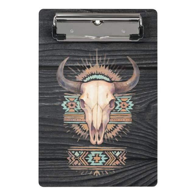 Minicarpeta De Pinza Aztec Boho Skull (Anverso)