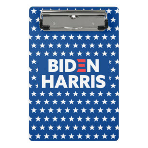 Minicarpeta De Pinza Azul patrón de estrellas blancas Biden Harris
