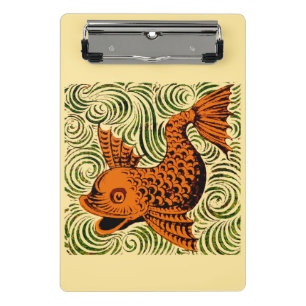 Minicarpeta De Pinza Azulejo Antiguo de Pescado arte antiguo de morgan 