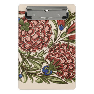 Minicarpeta De Pinza Azulejo de Flor de Clavel Antiguo Rústico Arte De 