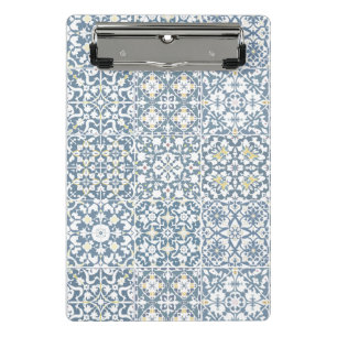 Minicarpeta De Pinza Azulejos Mediterráneos, Marroquíes, Mayólica, Azul