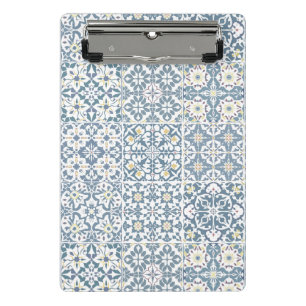 Minicarpeta De Pinza Azulejos Mediterráneos, Marroquíes, Mayólica, Azul