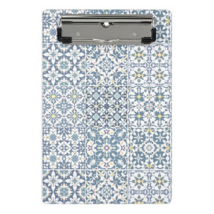 Minicarpeta De Pinza Azulejos Mediterráneos, Marroquíes, Mayólica, Azul
