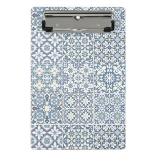 Minicarpeta De Pinza Azulejos Mediterráneos, Marroquíes, Mayólica, Azul
