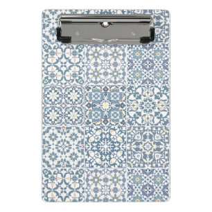 Minicarpeta De Pinza Azulejos Mediterráneos, Marroquíes, Mayólica, Azul