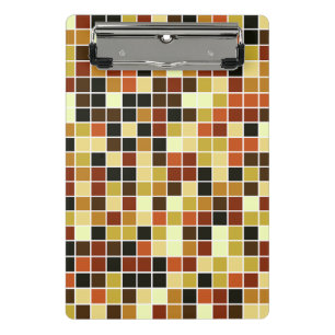 Minicarpeta De Pinza Baldosas de piscina, mosaicos marrones, patrón geo