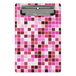 Minicarpeta De Pinza Baldosas de piscina, mosaicos rosados, patrón geom