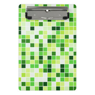 Minicarpeta De Pinza Baldosas de piscina, mosaicos verdes, patrón geomé