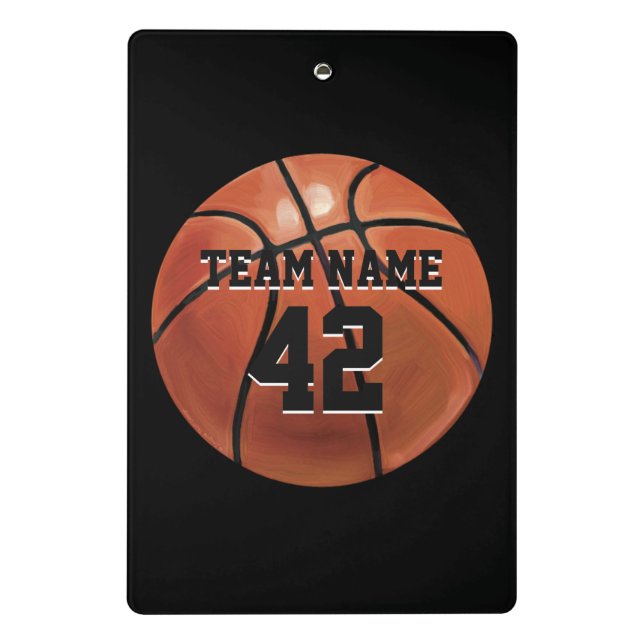 Minicarpeta De Pinza Baloncesto con nombre y número personalizados (Reverso)