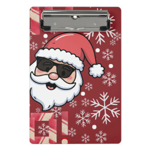 Minicarpeta De Pinza Bandeja de servir Santa Retro Cool Navidad