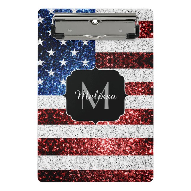 Minicarpeta De Pinza bandera de los Estados Unidos azul rojo brillante  (Anverso)