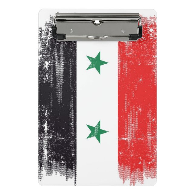 Minicarpeta De Pinza Bandera del Grunge de Siria (Anverso)