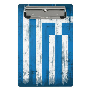 Minicarpeta De Pinza Bandera griega del grunge