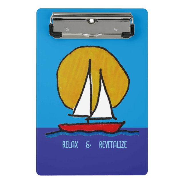 Minicarpeta De Pinza Barco de vela al sol (Anverso)