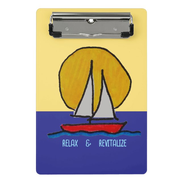 Minicarpeta De Pinza Barco de vela al sol (Anverso)