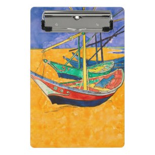 Minicarpeta De Pinza Barcos de Van Gogh Impresionismo Playa