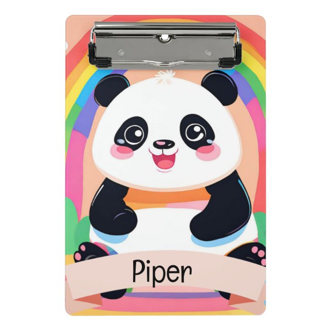 Minicarpeta De Pinza Bebé lindo Panda Rainbow (Anverso)